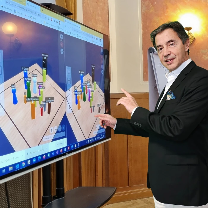 VISTEMA-Board bei der visuellen Arbeit mit systemischen Zusammenhängen